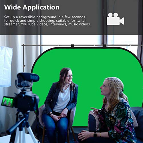 NEEWER Chromakey Backdrops, Double Sided Green Screen and Blue Screen, 2 in 1 Collapsible and Reversible Background for Photography, Gaming and Live Streaming, 5'×6.6'/1.5m×2m (Green/Blue) - color: Green/Blue