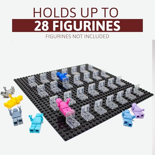 Figurine Display Case 10x10 White Shadow Box for Miniature Figures 10x10 White Wood Shadow Box with Black Base to Display Up to 28 Block Figures - color: White With Black Backing, size: 10x10