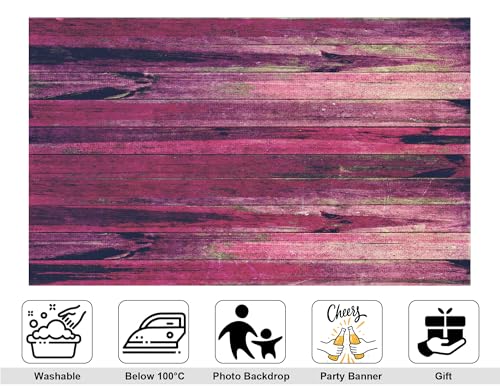 5x5ft Vintage Pink Planks Wood Backdrop Weathered Texture Photography Background for Content Creation and Tabletop Display Decorations Tapestry Photo Booth Props - size: 5x5ft