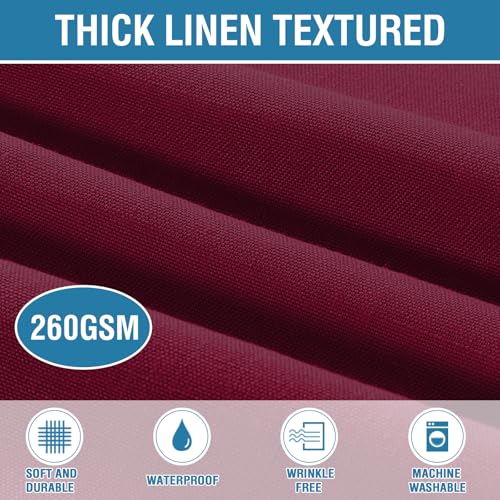 H.VERSAILTEX Linen Textured Table Cloths 54 x 54 Inch Premium Solid Tablecloth Spill-Proof Waterproof Table Cover for Dining Buffet Feature Extra Soft and Thick Fabric Wrinkle Free, Christmas Red - color: Christmas Red, size: 54" x 54" (Square)