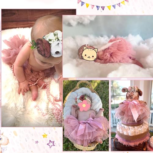 BLUETOP Cute Newborn Photography Outfits Boys Girls Baby Costume Set - style: 04 Blush Pink Tutu