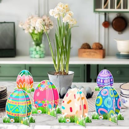 12 Pack Easter Bunny Egg Centerpieces - Happy Easter Table Decorations, Easter Day Birthday Anniversary Party Supplies, Premium Honeycomb Decor