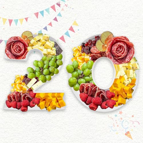 Charcuterie Cardboard Number Fillable Shaped Treat Decorative Box Anniversary Birthday Table Centerpiece (20 Style, 9inch) - size: 9inch, style: 20 Style