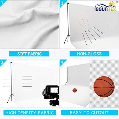 ISSUNTEX 10X12 ft Background Muslin Backdrop, Photo Studio, Collapsible High Density Screen for Video Photography and Television-White - color: White, size: 10X12 ft