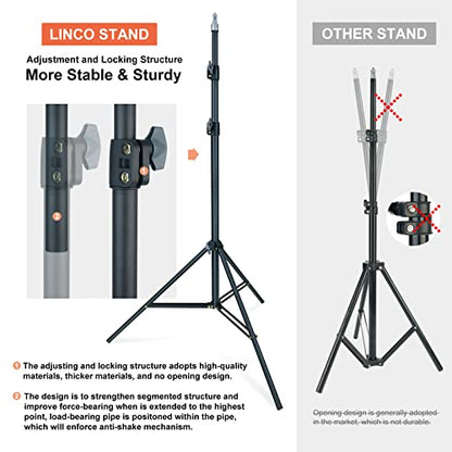 LINCO Lincostore Photo Lighting Video Studio Light Kit AM155 - Including 3 Color Backdrops (Black/Whtie/Green) Background Screen