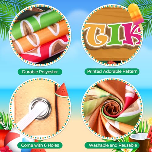 Tiki Bar Hut Banner Hawaiian Aloha Banner Tiki Bar Photo Booth Props Luau Party Backdrop Tropical Beach Hut Design Photo Background for Summer Hawaiian Pool Beach Luau Party Decor Supplies