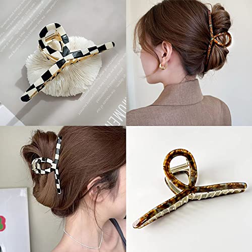 Big Butterfly Hair Claw Clips - Acetate & Metal 4.7" Large Hair Accessories for Women & Girls - 3 Pcs - color: AcetateHairClip2