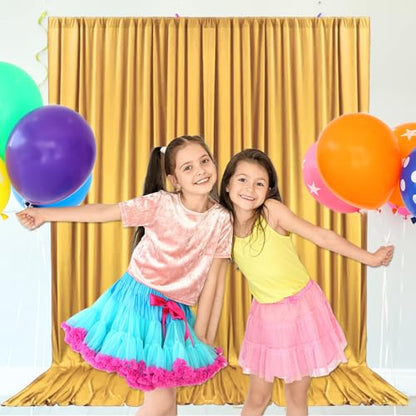 10ft x 10ft Khaki Backdrop Curtains for Parties, Fabric Satin Background Curtain with Rod Pockets for Weddings, Birthday, Baby Shower, Photography, Graduation Party Backdrop Drapes, 2 Panels - color: Khaki