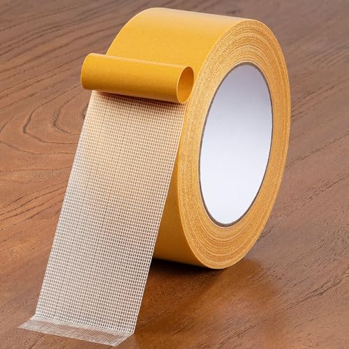 Double Sided Tape Heavy Duty, 2 Inch x 66 Feet Fiberglass Mesh Double Stick Adhesive Tape, Fabric Tape For Clothes Making DIY Crafts, Paste Photo, Rug Fixed, Floor, Wall Decor, Office Decor, - size: 2 Inch x 66Feet