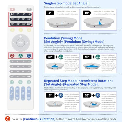 23.6In Remote Large Motorized electric turntable Rotating platform Photography Turntable Motorized lazy susan Base giratoria para for Photography,3D Scanner,Heavy duty display(Load Range:220~500lbs) - size: 23.6inch/White/500Lbs Load
