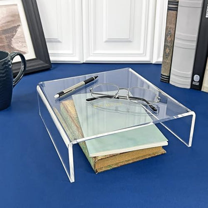 Plymor Clear Acrylic Short Square Display Riser, 3" H x 9" W x 9" D (1/4" thick) - size: 3" x 9" x 9"