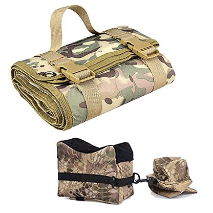 Tactical Shooting Gun Mat Outdoor Professional Waterproof Non-Slip Shooting Mat Firearm Shooting Bag Rifle Rest Bag Shooting with Front and Rear Support Sandbags - color: CP