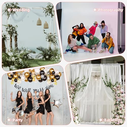 Heavy-Duty Tubular Background Stand Set, 12x10 Feet, Adjustable Height/Width, Photography Background Support Poles, All-Metal Construction, Background Stand for Parties, Birthdays, Weddings - color: Sliver, size: 12ft×10ft