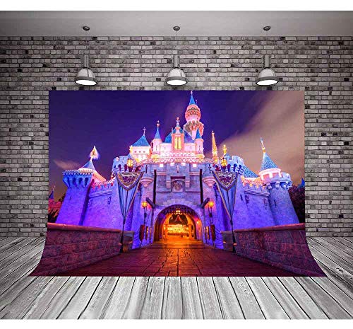 10x7Ft Fantasy Castle Night Scene Backdrop for Children Birthday Party Photo Video Studio Props LSME372 - size: 10x7Ft
