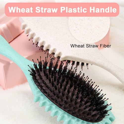 Hair Brush For Fine Hair, Curl Defining Brush For Women Soft Hair Detangler Brush (Green) - color: Light Green
