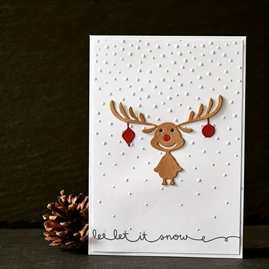 Lapoo Festivals Metal Cutting Die for Scrapbooking - Durable, Cut Stencils for DIY Scrapbook Photo Album Decorative Paper Card, Card Making Supplies, Embossing (Fawn Face 2.9 x 2.3 in) - style: Fawn Face 2.9 x 2.3 in