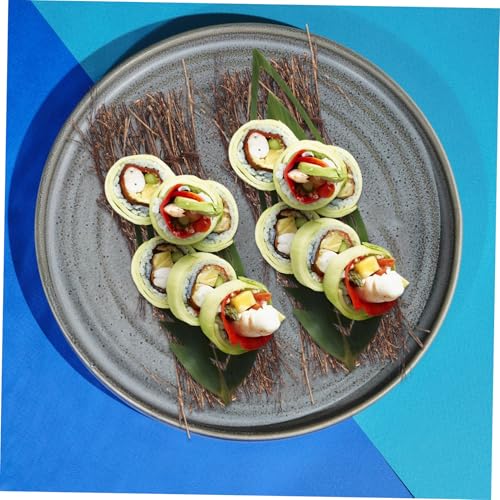 6pcs Fence Sushi Tray for Japanese Sashimi Seafood Display Natural Rustic Food Photography Props Stylish Restaurant Decoration Plates with Fine Texture and Vivid Design