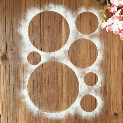 TIAMECH A4 Reusable Round Geometric Stencil for Painting - Circle Student Drawing Layering Template, DIY Wall Art, Wood Furniture, Scrapbook & Crafts (8.3x11.7inch) - style: Geometry Round