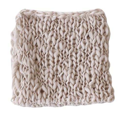 Baby Photography Props Basket Braid Wool Wrap Newborn Photo Shoot Baskets Filler Posing Stuffer Background Blanket - color: Beige