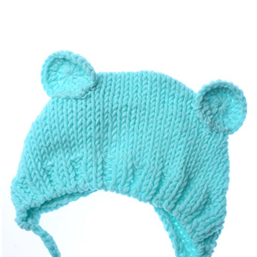 ECYC Newborn Baby Bear Hat Beanie with Bear Dolls Photography Accessories,Blue - color: Blue