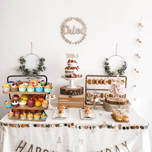 Acacia Wooden Cupcake Display Riser Stand Three Tiered Essential Oil Risers Display Candle Perfume Stand Small Chees Party Decor Dessert Table Display Set 3 Layers