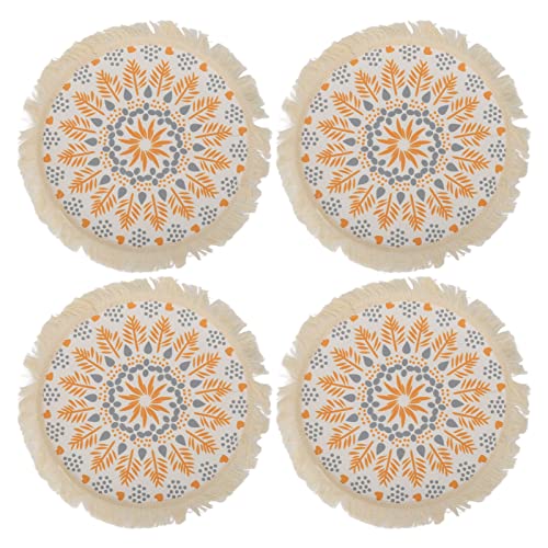 Boho Photography Prop Mat, Boho Decorative Mat with Exquisite Pattern and Tassel Design, Insulation Pad for Table Decoration, Photo Shoots, and DIY Wax Melting
