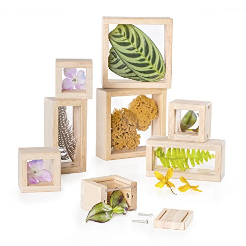 Guidecraft Treasure Blocks - Clear: Smooth Wooden Observation Stacking Blocks with Transparent Windows, Educational Toy for Kids - style: Clear