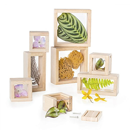 Guidecraft Treasure Blocks - Clear: Smooth Wooden Observation Stacking Blocks with Transparent Windows, Educational Toy for Kids - style: Clear