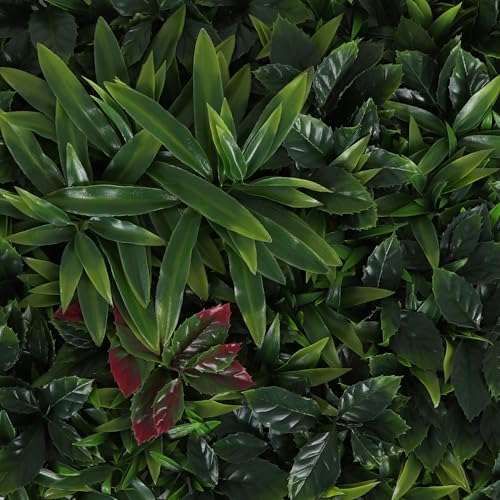 3rd Street Inn Greenery Panel - Artificial Hedge Wall - Fake Plant Wall Backdrop - Privacy Screen - Interlocking Panels - Indoor Outdoor Décor (12, Jungle Mix) - color: Jungle Mix