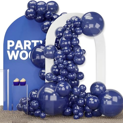 PartyWoo Navy Blue Balloons 100pcs Different Sizes of 36 18 12 10 5 Inch Dark Blue Balloon Arch Kit Garland for Graduation Wedding Sports Baby Shower Birthday Bachelorette Party Decorations Blue-Z90 - color: Blue-z90, size: 5/10/12/18/36 inch