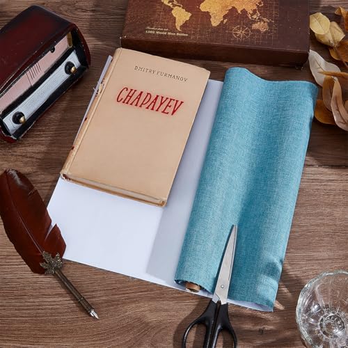 CRASPIRE 51 x 11.8 Inch Blue Book Cover Fabric Bookbinding Book Cloth A4 to A8 Paper Backed Woven Polyester Cadet Blue Cover for Books Album Scrapbooking Archival DIY Covering Binding Protector - color: Cadet Blue
