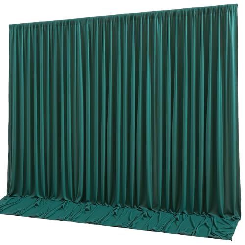 10x10ft Hunter Green Backdrop Curtain Panels for Parties - Wrinkle Free Polyester Photo Curtain Backdrop Wedding Back Drop Fabric Drapes for Party Decorations Background for Photography - color: Hunter Green, size: W5' X H10'(2 Panels)
