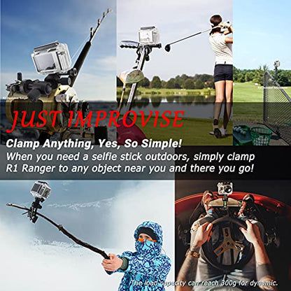 Adjustable Camera Clamp Mount with 1/4 Screew Quick Release Bar Clamp Tabletop C Clampod for Brinno/DSLR/MILC/SLR Camera, and More Action Camera - style: R1