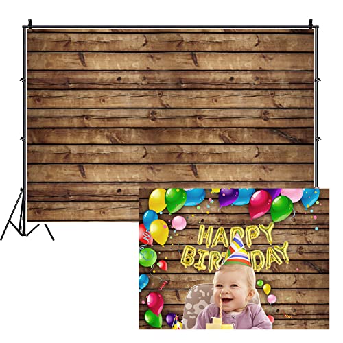 12x8ft Rustic Wood Backdrops for Photography Vintage Brown Worn Wooden Board Photography Background Baby Shower Birthday Wedding Backdrop Portrait Wallpaper Vinyl Photo Studio Props Large Size - size: 12x8FT