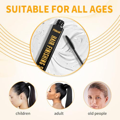 FUNAN Hair Finishing Stick, Flyaway Feel Stick Hair, Small Broken Hairs Finishing Cream, Non-Greasy and Non-Sticky Black（Pack of 4） - size: 0.5 Ounce (Pack of 4)