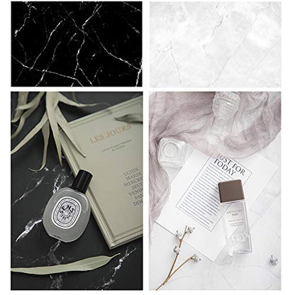 Food Photography Backdrops Paper 4 Pack Kit 22x34Inch/ 56x86cm Double Sided Photo Background Rolls Marble Wood Flat Lay for Product Jewelry Tabletop Prop Pictures, 8 Patterns, Double Side Backdrop-25