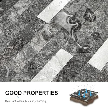 Peel and Stick Backsplash, 20-Sheet Peel and Stick Tiles 12.1" x 5.9" Stick on Backsplash PVC Wall Tile for Kitchen Fireplace