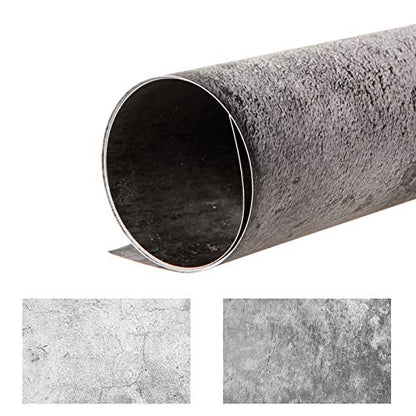 Meking 22x35inch Wood Concrete Backdrop Food Flat Lay Photography Backdrops Paper 2-in-1 Texture Backgrounds for Blogger YouTube Tabletop Product Studio Photo Shoot Props, 3 Pack - color: Set D