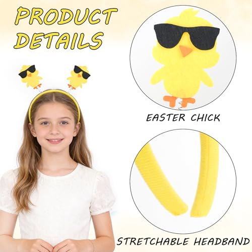 Easter Headband Cute Chicks Hair Bands Yellow Chicken Headpiece Hair Accessories for Women Girls Easter Party Favor Supplies