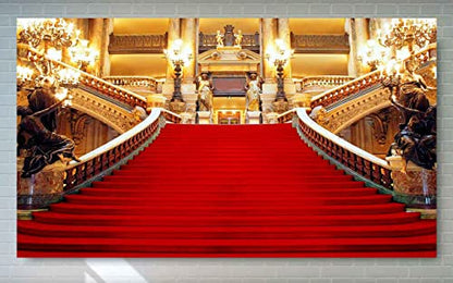 Red Carpet Backdrop, Golden Palace Gorgeous European Hall Photo Backdrop, Vinyl 18x10ft Prom Picture Photo Studio Props BJXTGU169 - color: Red, size: 18x10ft