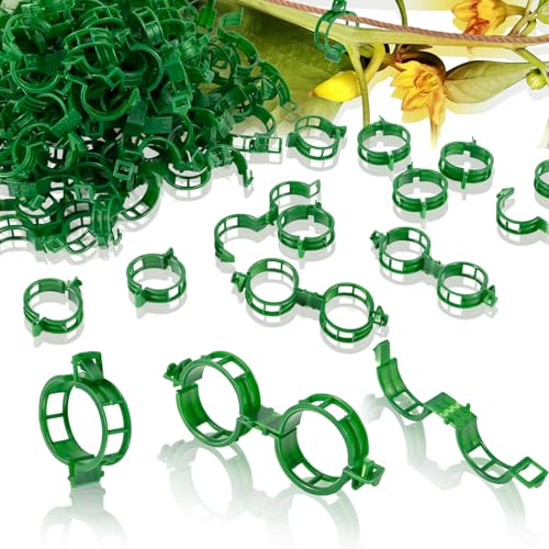 200Pcs Secured Plant Support Clips - Tomato Clips for String Trellis, Grape Vine Grid Clamp for Garden Netting Climbing Plants, Fixing Stem and Vine (Green) - color: 200pcs Green