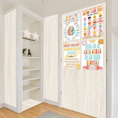 Inkspire Shiplap Bulletin Board Paper Roll,14.8FTx47IN Large Reusable Waterproof Erasable Classroom Wall Background Backdrop Paper,Fade-Resistant Fabric Wrapping School Decors Teacher Supplies - color: Shiplap