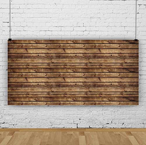 20x10ft Seamless Wood Backdrops for Photography Rustic Grunge Worn Brown Wooden Backdrop Banner Decorations Vintage Wood Board Photography Background Photo Studio Props - size: 20x10ft