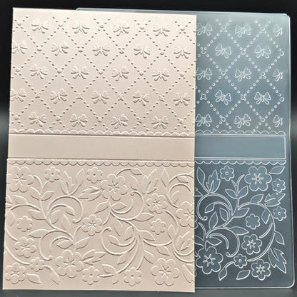 Plastic Embossing Folder 4.72 x 5.9 Inchs Luxury Card Background Paper Crafts Plastic Textured Impressions for Card Making Scrapbooking