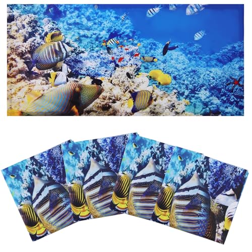 Torixqi 4 Pcs Fluorescent Light Covers - Light Covers for Ceiling Lights Classroom, Magnetic Light Filters for Office, Hospitals, Home 4 x 2 Feet (Ocean) - color: Ocean