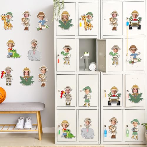 60pcs Jungle Safari Theme DIY Cutouts Jungle Animals Bulletin Board Decoration Set Forest Adventure Paper Cut-Outs Classroom Decor for Boy Girl DIY Photo Craft Kindergarten School Wall Door Supplies - style: Jungle Safari Animals