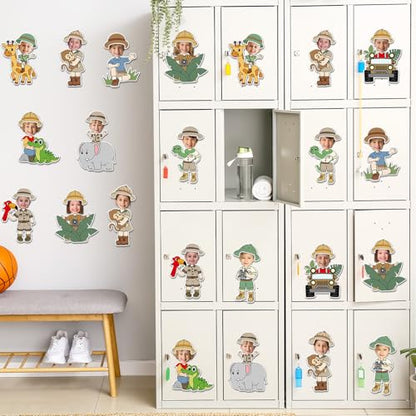 60pcs Jungle Safari Theme DIY Cutouts Jungle Animals Bulletin Board Decoration Set Forest Adventure Paper Cut-Outs Classroom Decor for Boy Girl DIY Photo Craft Kindergarten School Wall Door Supplies - style: Jungle Safari Animals