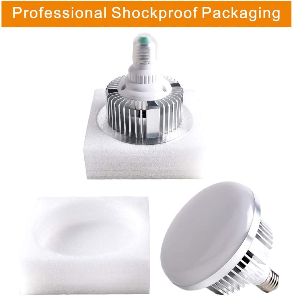 Skytex 2Pack 85W Photography Light Bulb 2700-6400K Colour Temperatures Dimmable Tricolor LED Bulbs Softbox Bulb in E27 Socket for Photography Photo Video Studio Lighting Softbox - style: 2 pack led85w