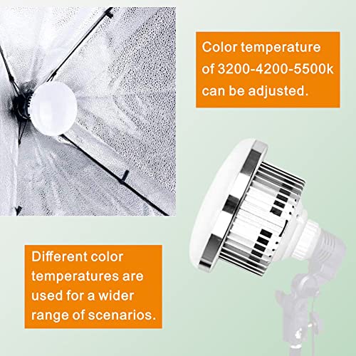 Skytex 2Pack 135W Photography Light Bulb Dimmable Tricolor LED Bulbs 2700-6400K Colour Temperatures Softbox Bulb in E27 Socket for Photography Photo Video Studio Lighting - style: 2 pack led 135w