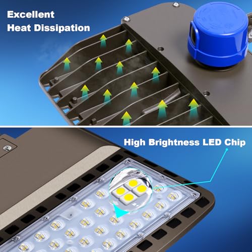 150W LED Parking Lot Light Trunnion Mount Dusk to Dawn 5000K Commercial Area Security LED Parking Lot Lights IP65 Waterproof 85-277V for Driveways Barn Parking Lot Stadium - size: 150W Trunnion Mount
